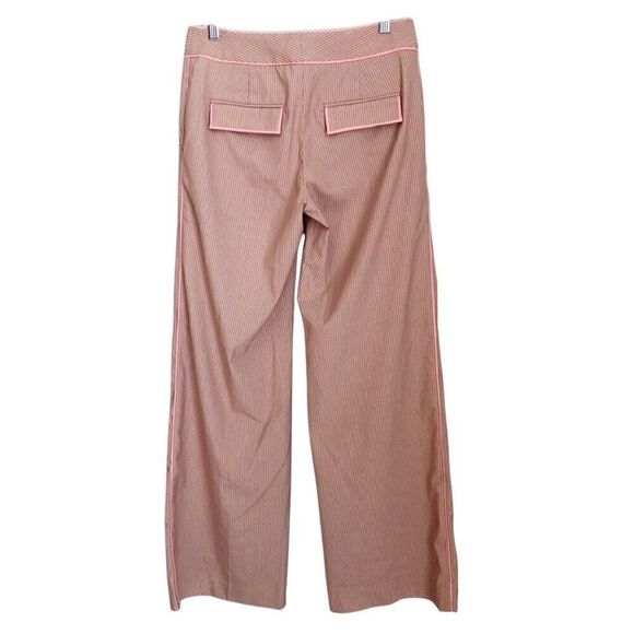 Express Correspondent Spring Pink Gray Striped Wide Straight Leg Pants Size 4 - Picture 4 of 8